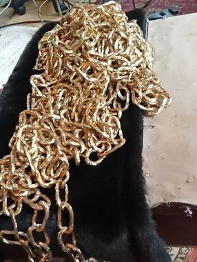 Gold Decorative Fiber Art Chain Accent - Home Art Fiber Arts